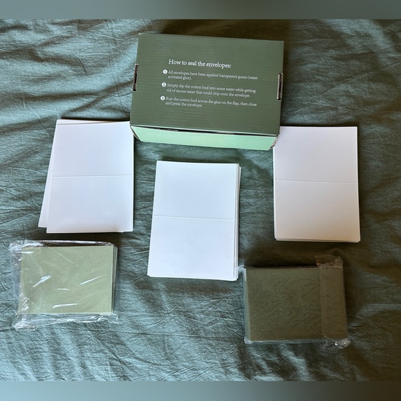 Green and White Thank You Cards Set - Picture 4 of 5